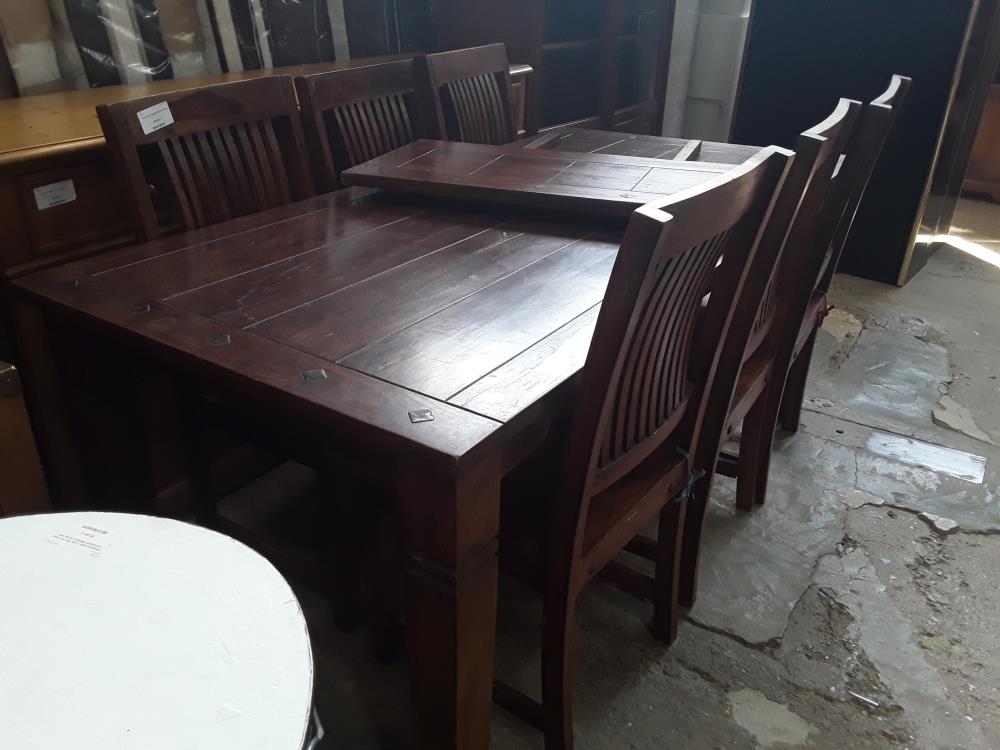 TABLE BOIS EXOTIQUE 190X90CM + 40CM