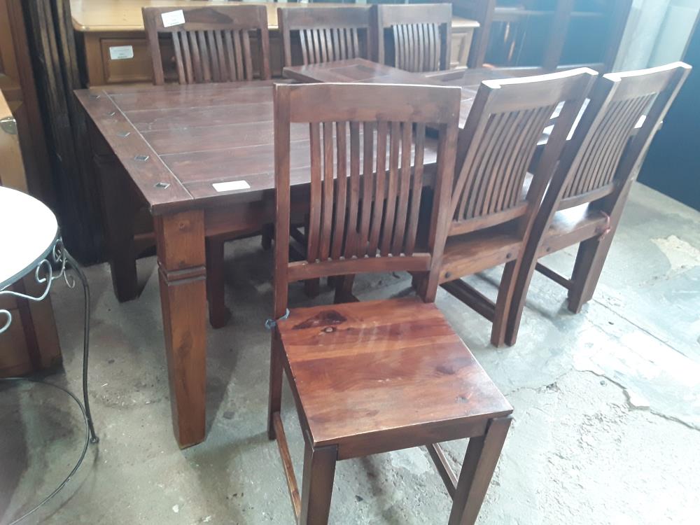 SERIE DE 6 CHAISES BOIS EXOTIQUE