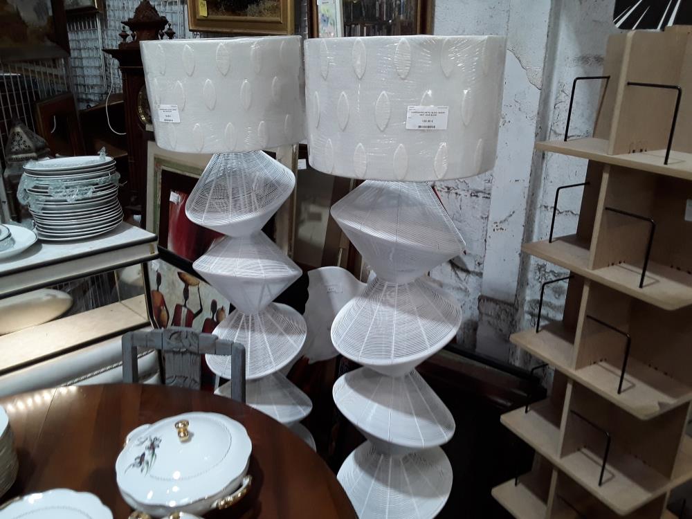 LAMPADAIRE METAL BLANC DESIGN ABAT JOUR BLANC