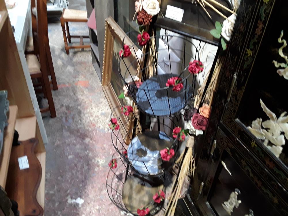 SERIE DE 3 PANIERS METAL DECOR FLEURS ARTIFICIELLES