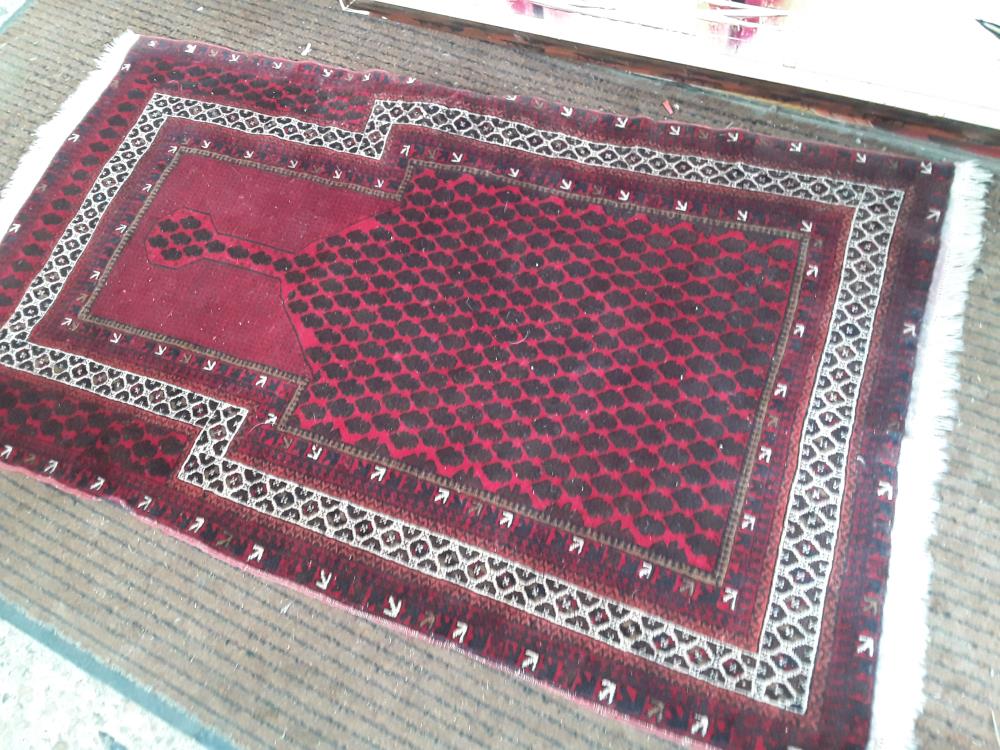 TAPIS LAINE  ROUGE 80X145CM