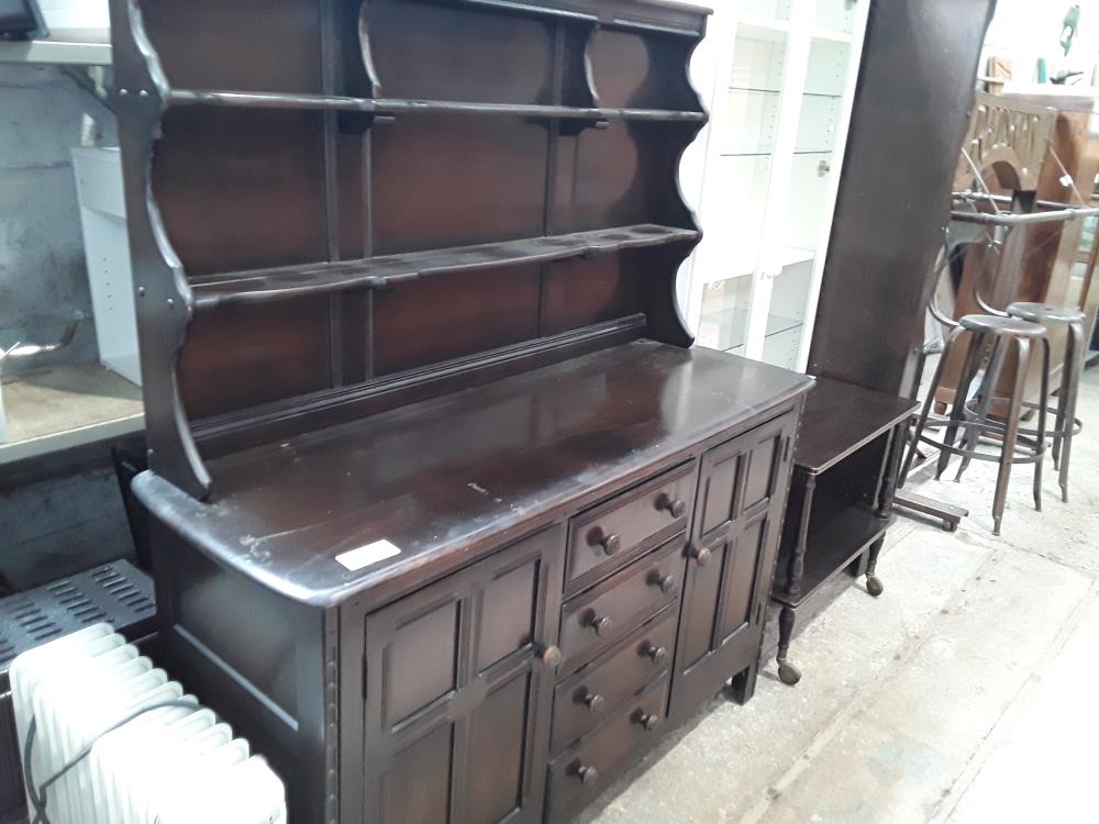 VAISSELIER BOIS FONCE 2P 4T