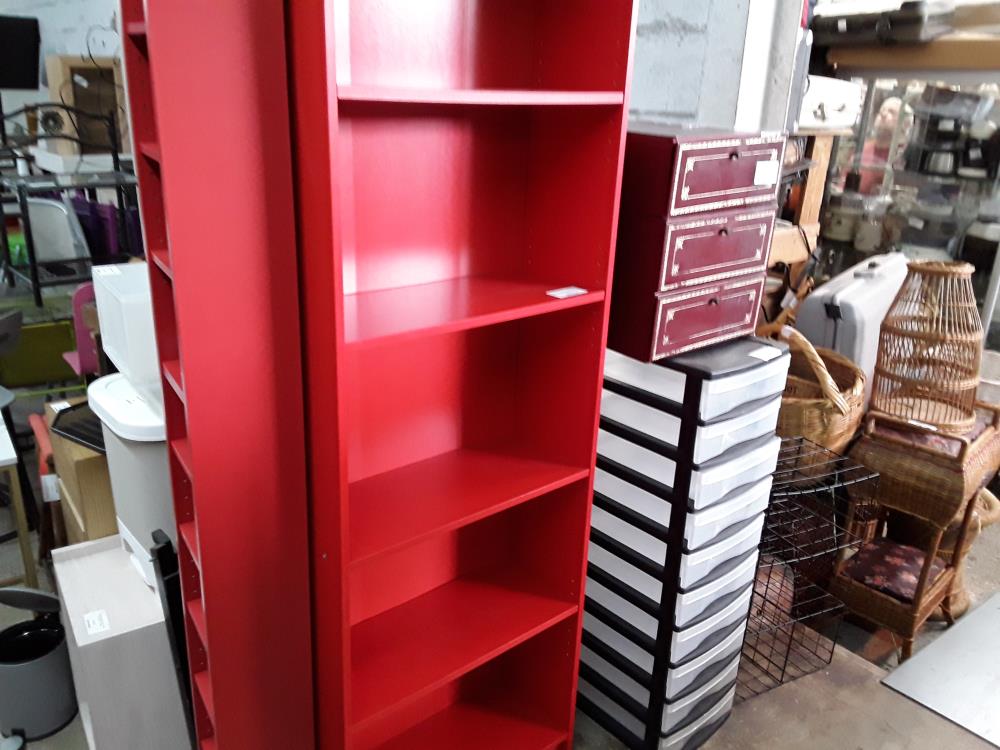 ETAGERE BIBLIOTEQUE ROUGE 60X180 