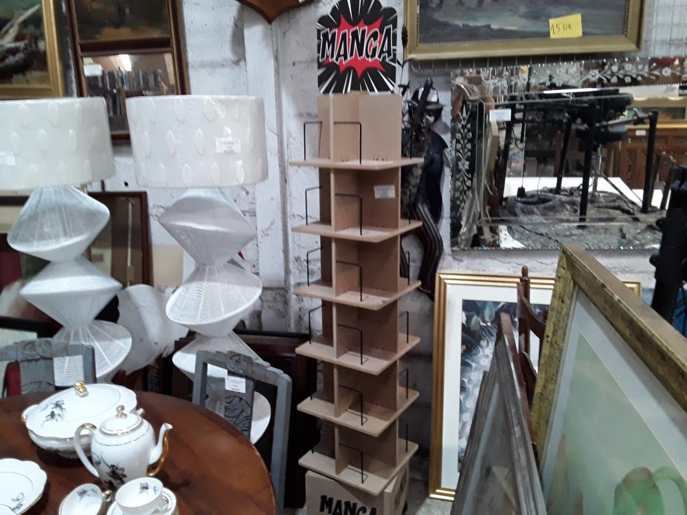 COLONNE A LIVRES MANGA BOIS BRUT PIVOTANTE