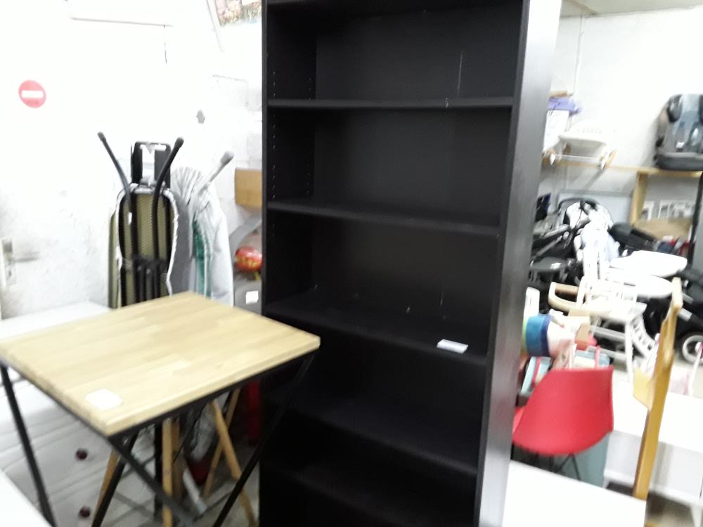 BIBLIOTEQUE NOIRE TYPE BILLY OUVERTE 80CM PETITS COUPS