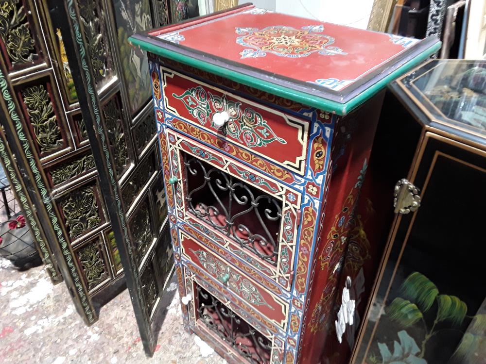 MEUBLE 2P1T   PM INDIEN ROUGE DECORE