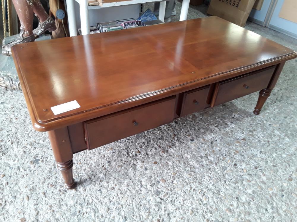 TABLE BASSE MERISIER  3T 120X60 2 TIRETTES