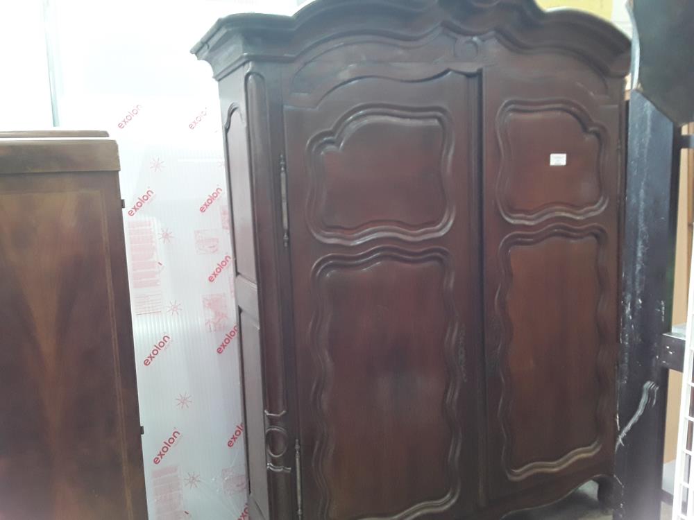 ARMOIRE 2P CHENE FONCE LINGERE CHAPEAU GENDARME