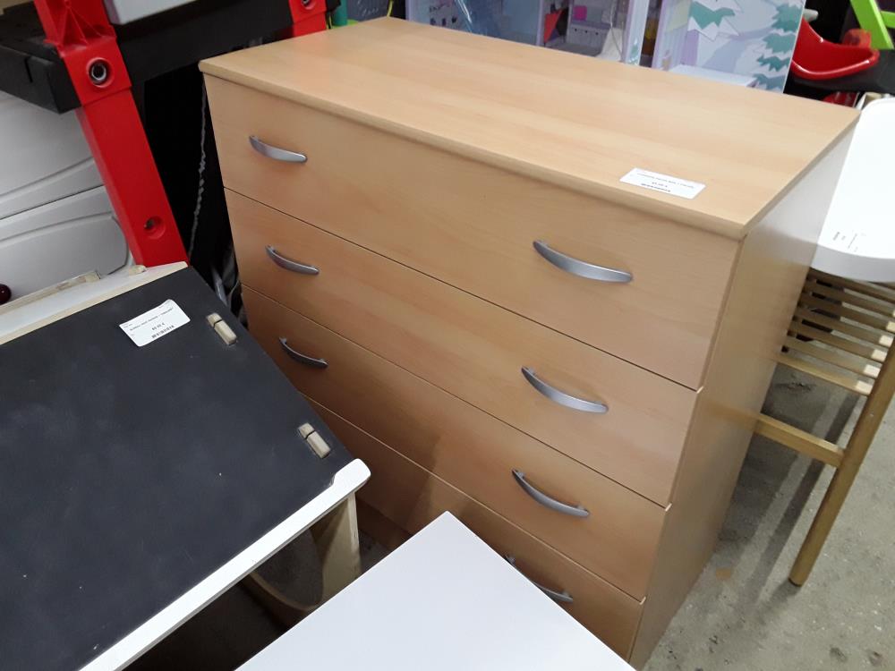 COMMODE DECOR BOIS 4 TIROIRS