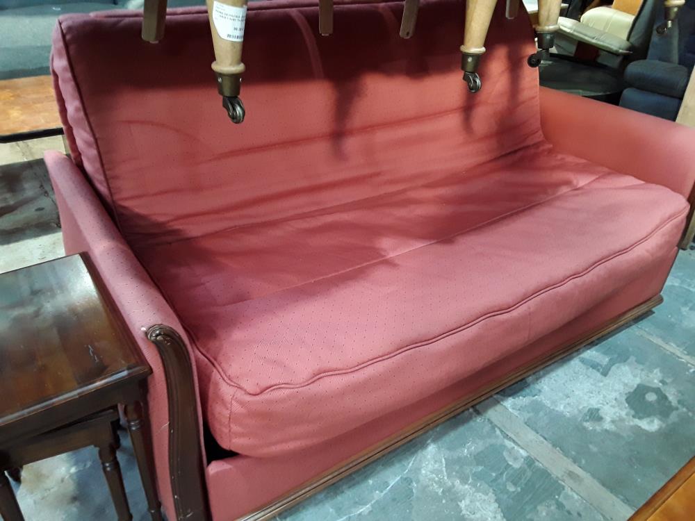 CANAPE BZ TISSU ROUGE 140CM