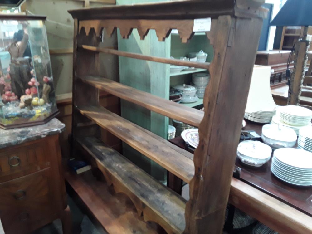 VAISSELIER 126X110 CM 4 NICHES  BOIS ANCIEN