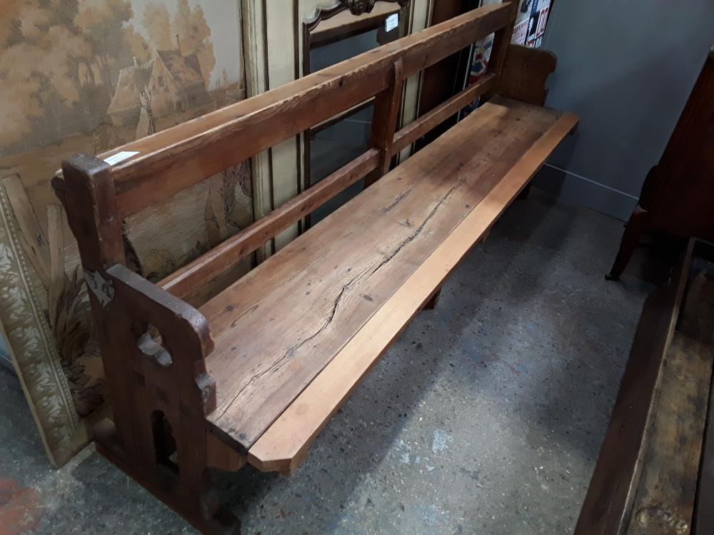 BANC BOIS 210CM ANCIEN D EGLISE RESTAURE