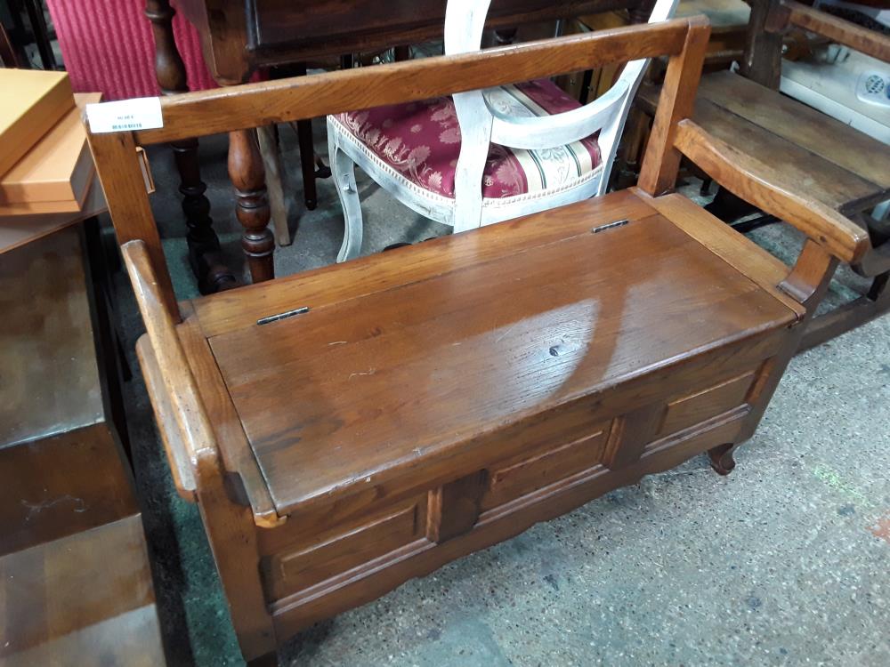 BANC DE COFFRE CHENE 92CM LEGERES RAYURES