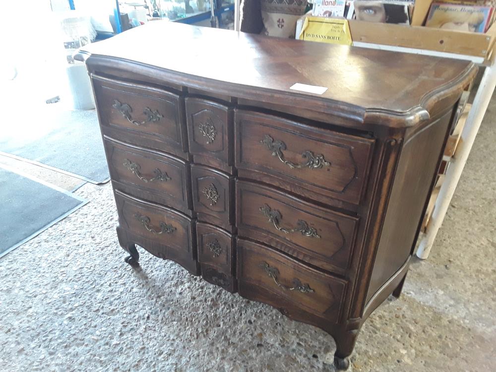 COMMODE ARBALETE 3T CHENE FONCE PARQUET VERSAILLES