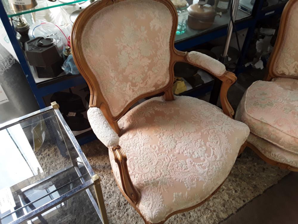 FAUTEUIL STYLE REG VIEUX DECOR VERT BLEU