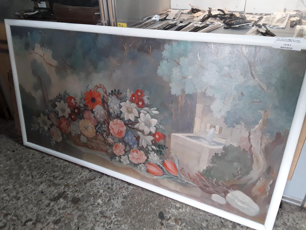 PEINTURE SUR CPONTRE PLAQUE PANORAMIQUE BOUQUET DE FLEURS