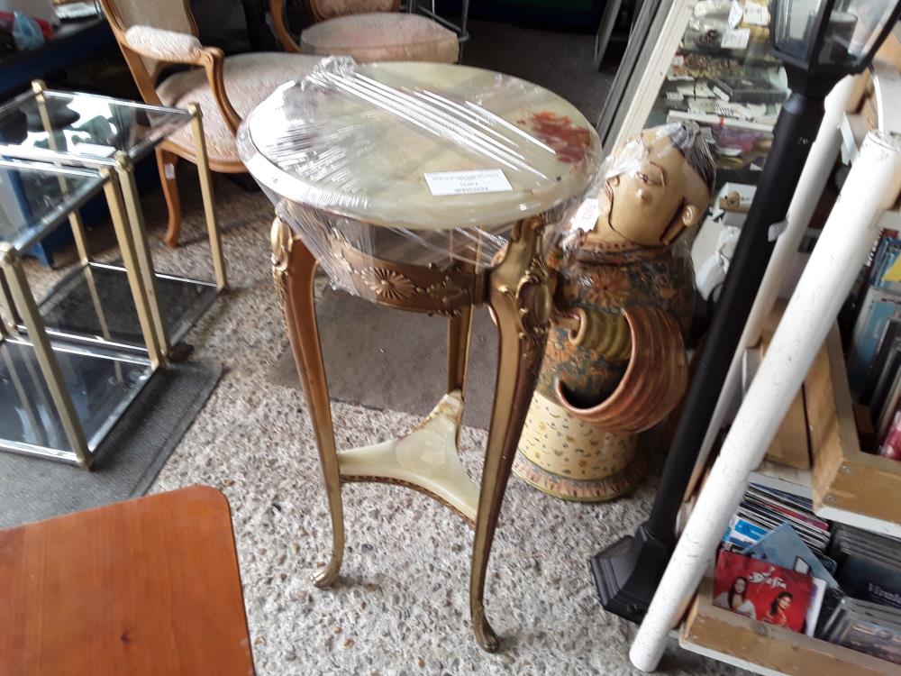 SELETTE BRONZE DORE 2 PLATEAUX MARBRE