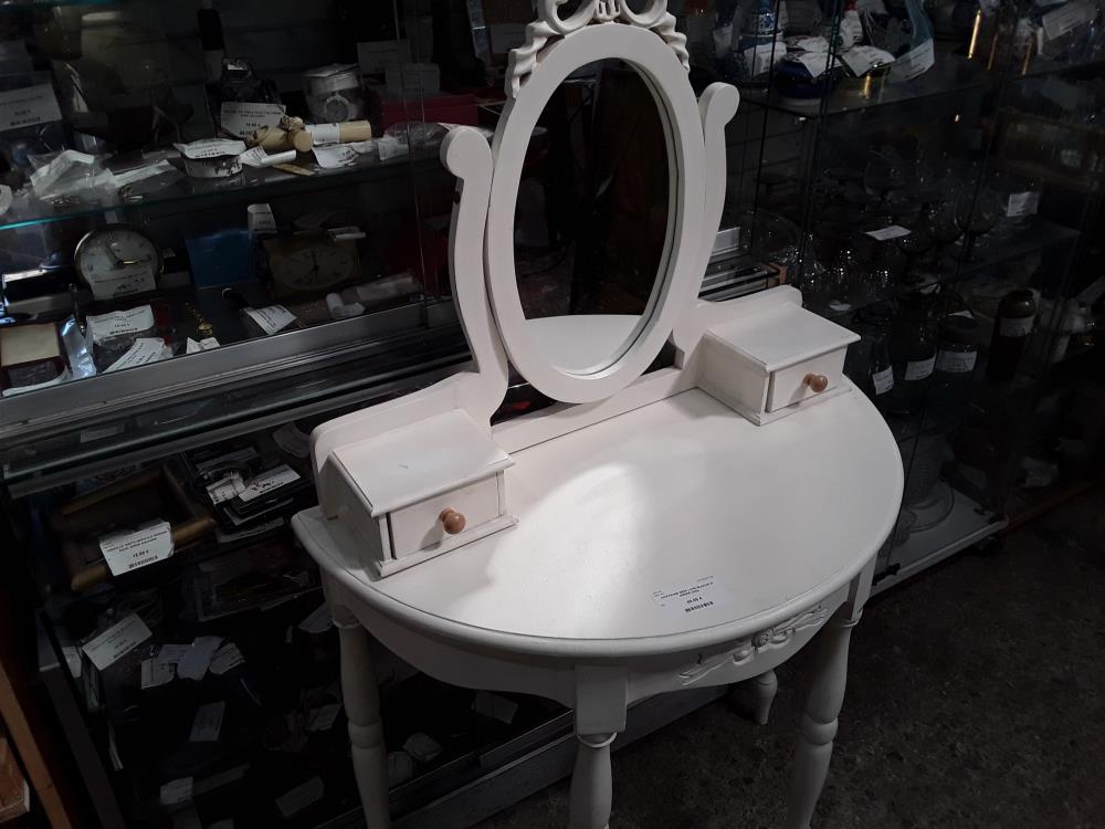 COIFFEUSE DEMI LUNE BLACHE 2T MIROIR OVAL