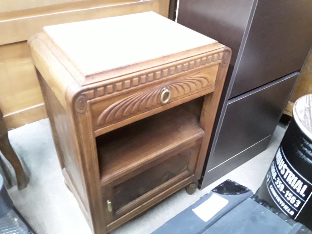 MEUBLE D ENTREE 49/34/73CM DESSUS MARBRE 1T 1 NICHE 1P