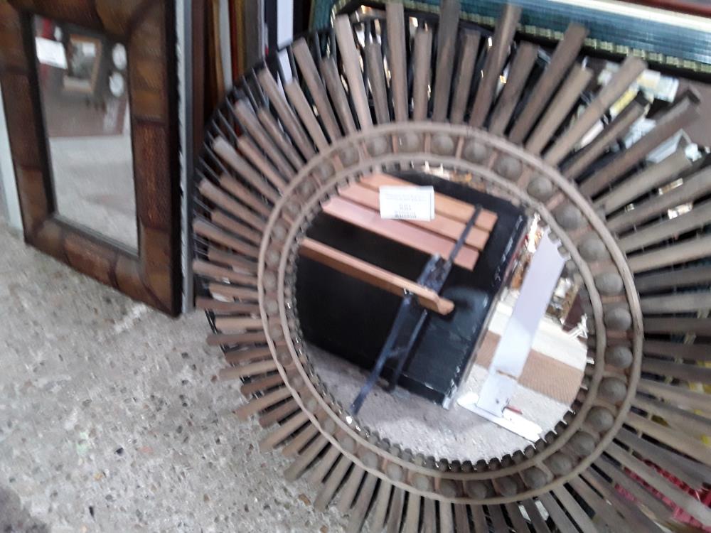 MIROIR SOLEIL 83CM  BOIS FENDU