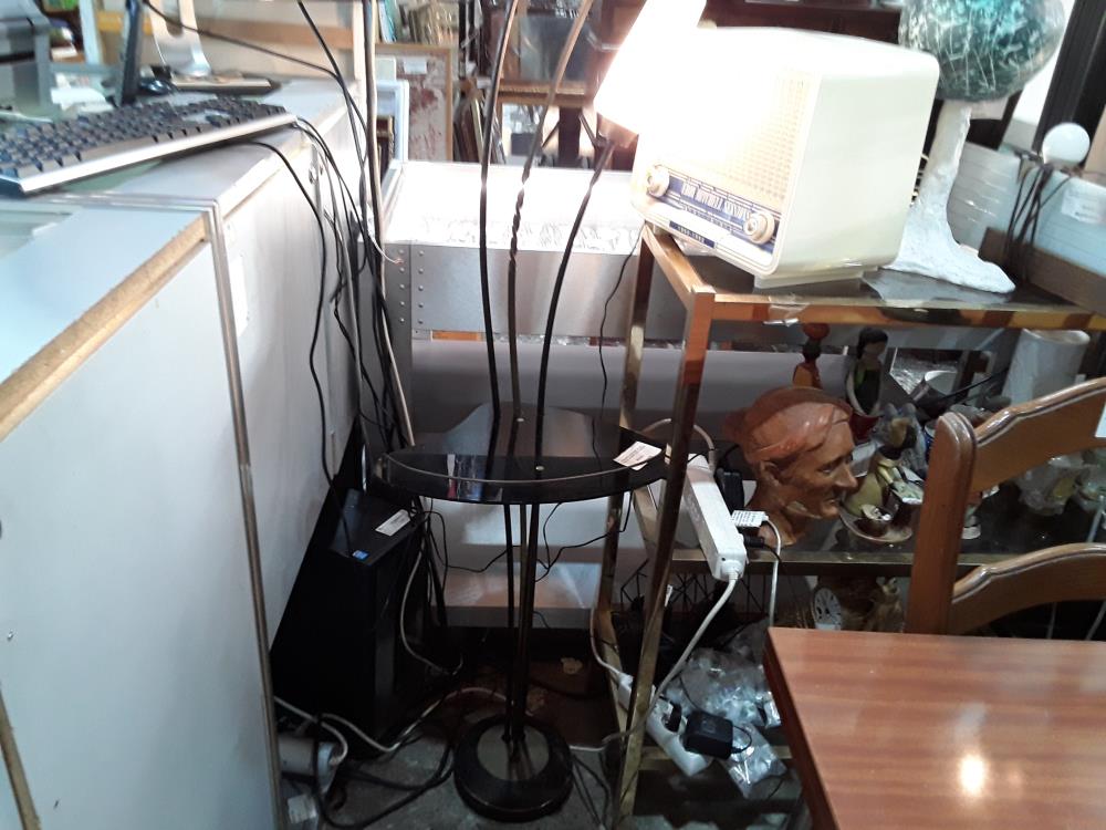 LAMPADAIRE ANNEE 56/60  ARLUS DOUBLE ECLAIRAGES  AVEC TABLETTE NOIRE 