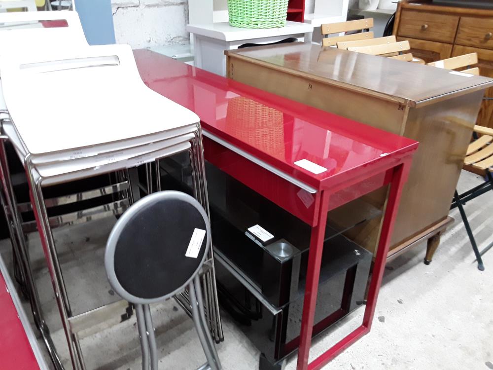 CONSOLE LAUQEE ROUGE 2T BESTA  IKEA 180CM