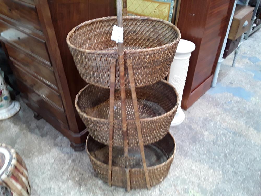 LOT DE 3 PANIER TRESSE EMPILES OVALE  GM