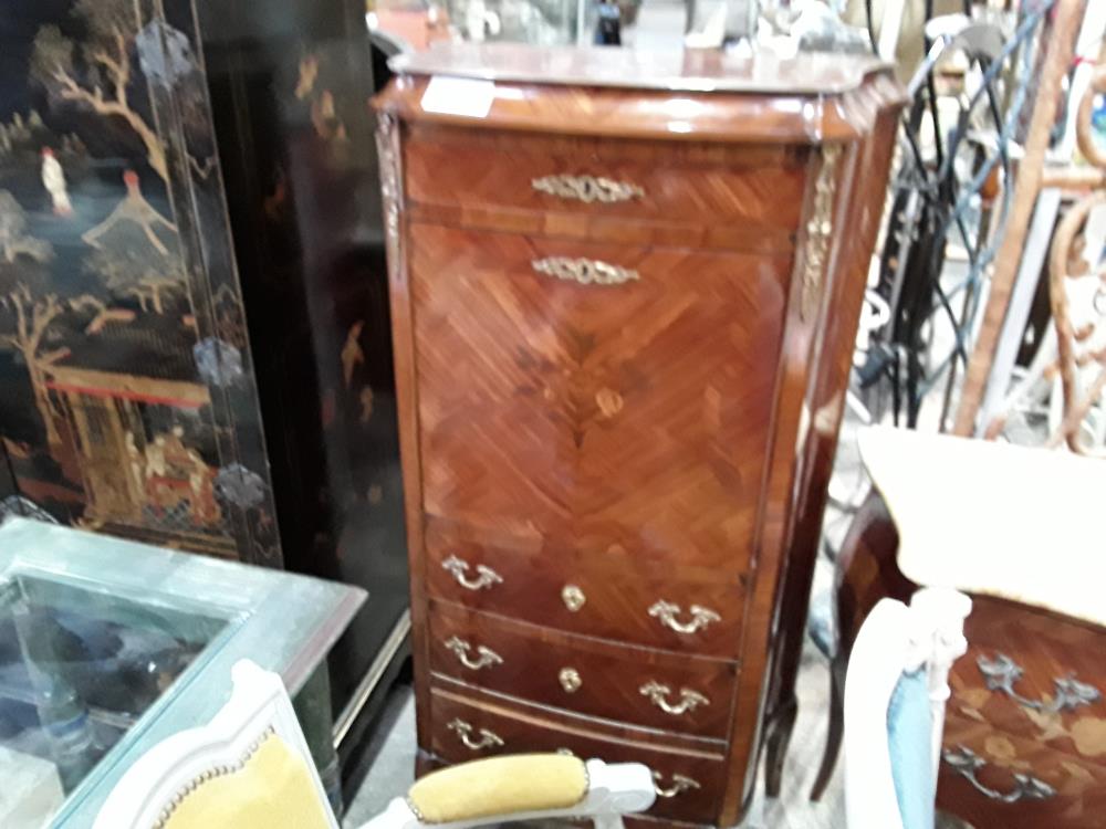 SECRETAIRE MARQUETE 4T 1 ABATTANT