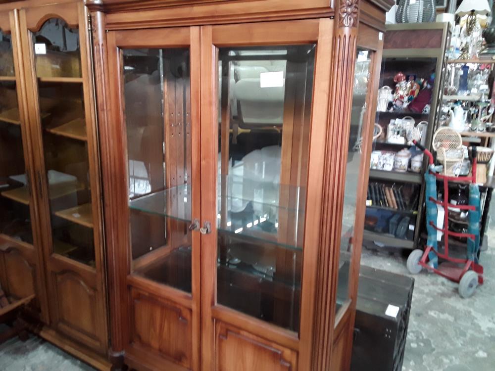 VITRINE 2P MERISIER STYLE L XVI 2 TABLETTES VERRE