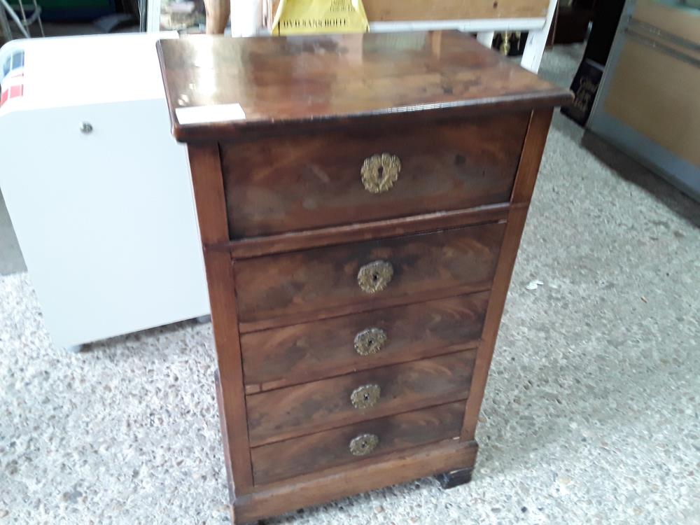 COMMODE CHEMIN DE FER MIROIR ACCIDENTE 4 TIROIRS