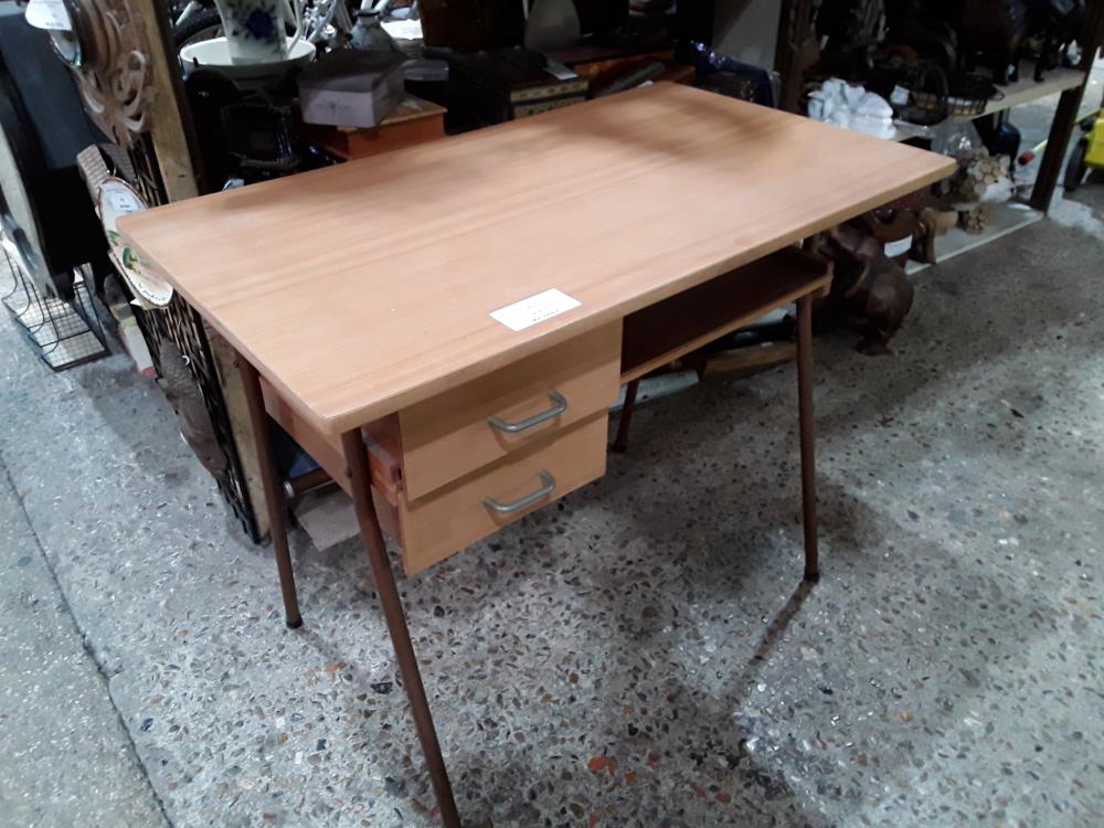 BUREAU ENFANT VINTAGE 2T FORMICA BEIGE