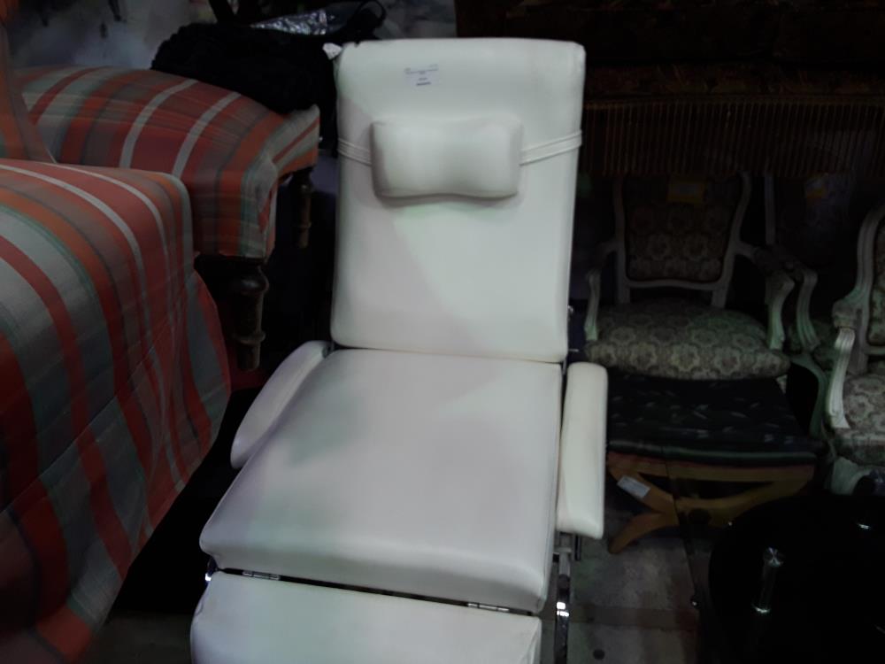 FAUTEUIL DE MASSAGE VINTAGE SIMILI BLANC