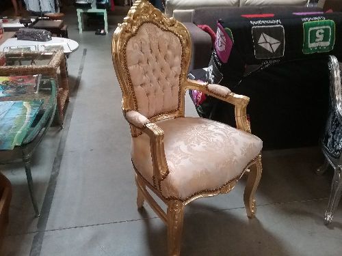 Fauteuil Baroque Bois Tissu Occasion Eco Cash