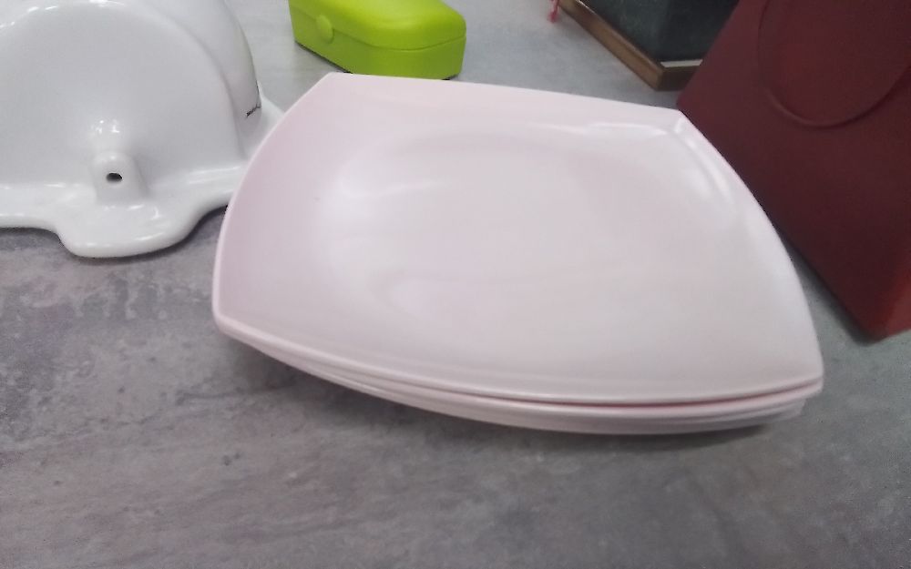 ASSIETTES PLASTIQUE ROSES 
