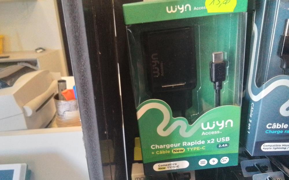 PACK CHARGEUR CABLE TYPE C