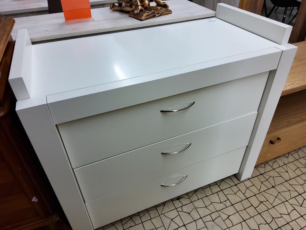 COMMODE 3T LAQUÉE BLANCHE