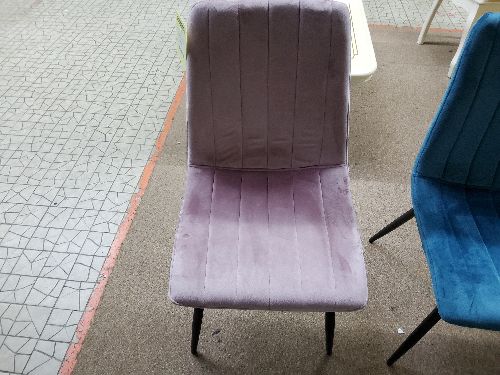 CHAISE VELOURS ROSE