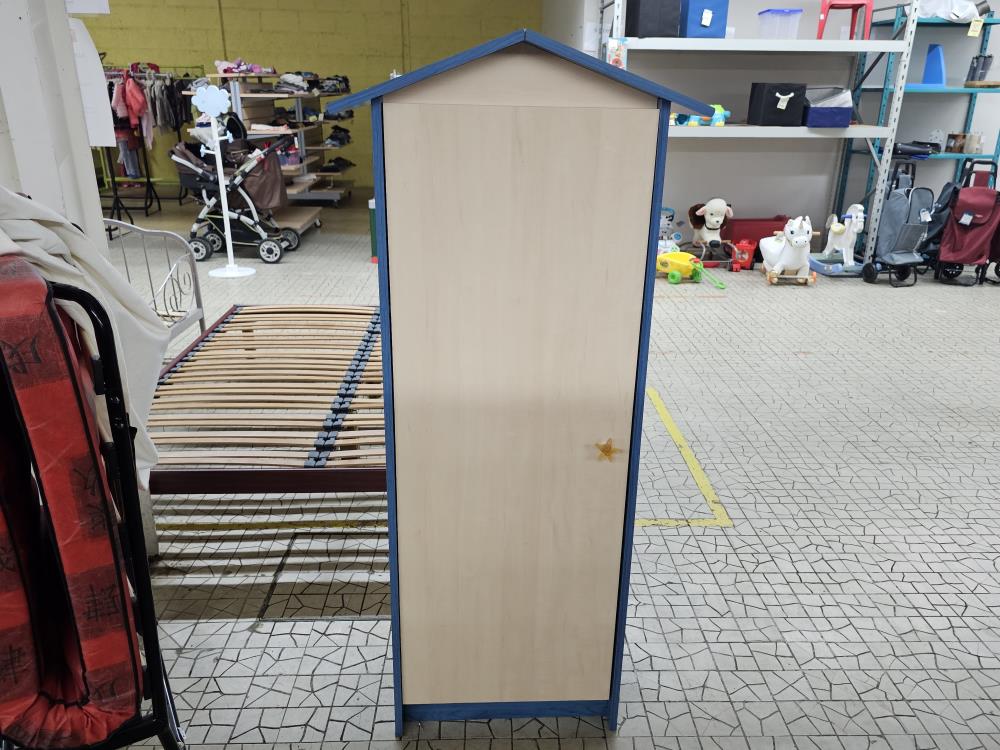ARMOIRETTE 1P C HETRE ET BLEU 