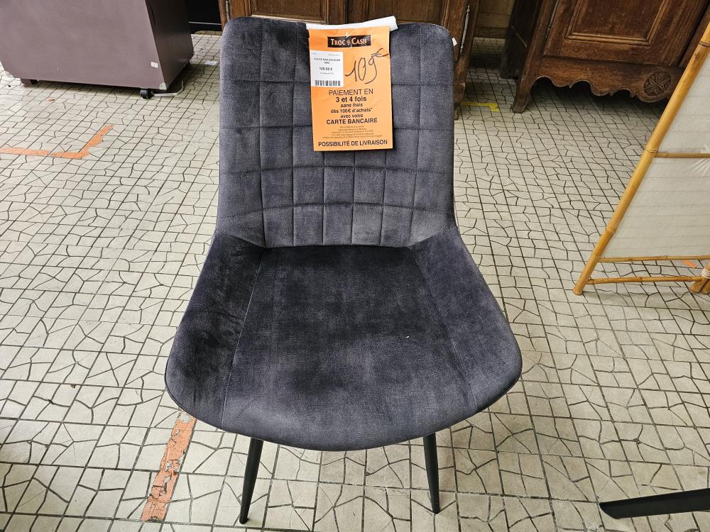 CHAISE NINA VELOURS GRIS