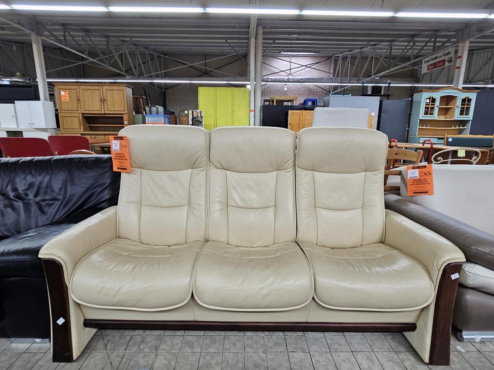 BANQUETTE RELAX CUIR BEIGE