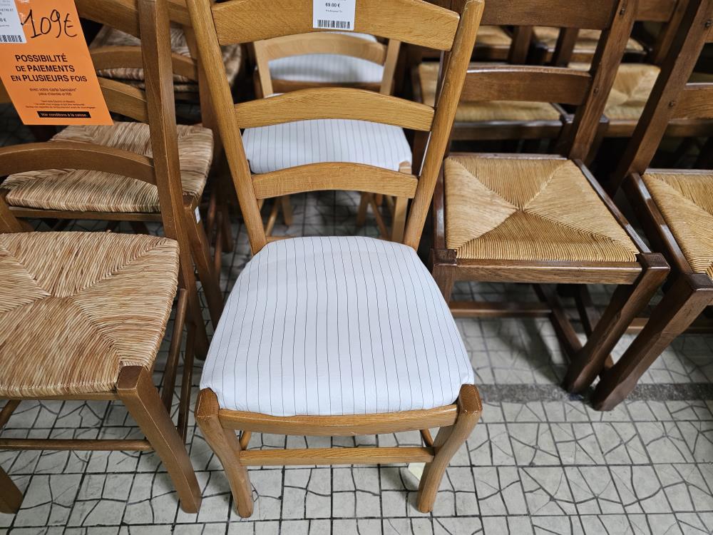 LOT 4 CHAISES HETRE ET PAILLE BLANCHE 