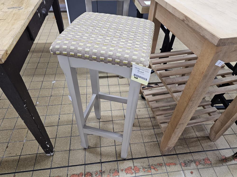 TABOURET HAUT TAUPE