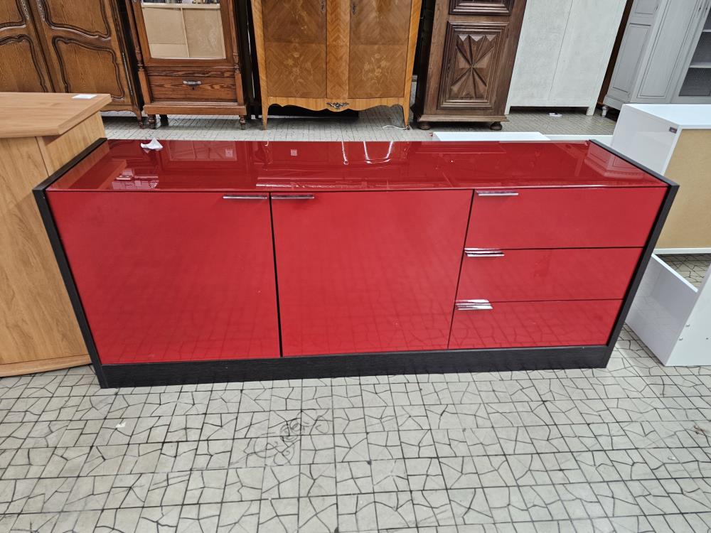 ENFILADE 2P 3T ROUGE ET WENGE