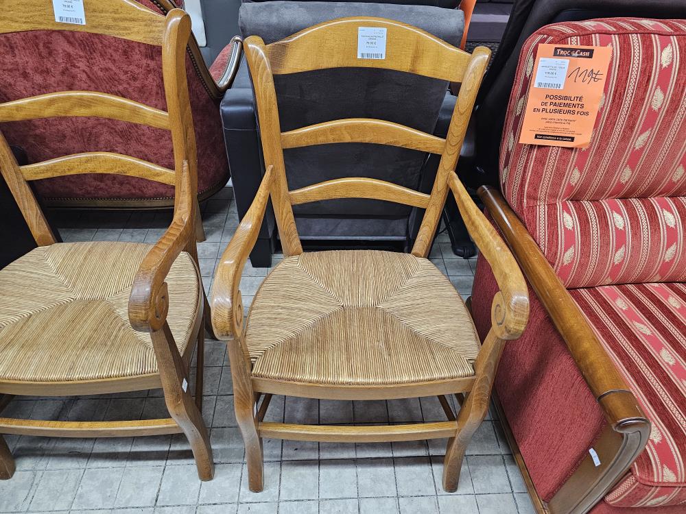 FAUTEUIL HETRE PAILLÉ CROSSE