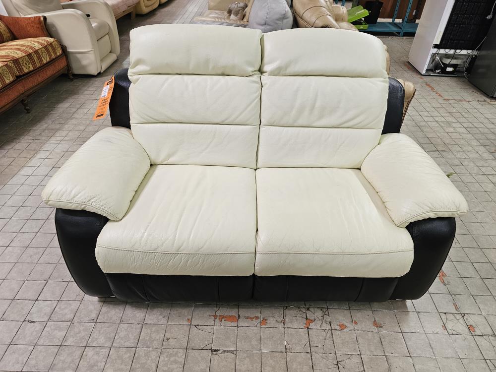 CANAPE CUIR BLANC ET NOIR