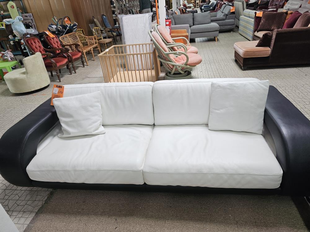 CANAPE NOIR/BLANC 3 PL