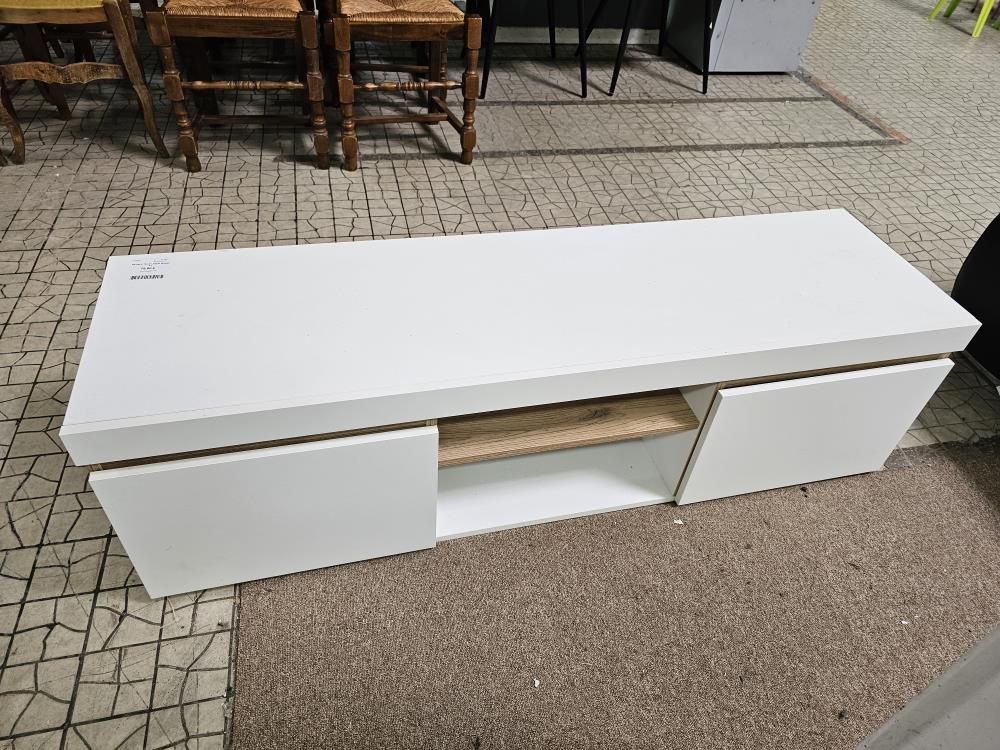MEUBLE TELE LAQUÉ BLANC 2T