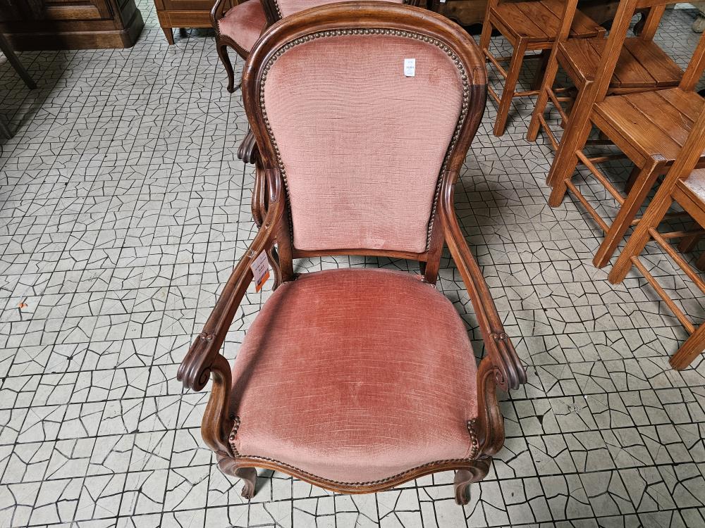 FAUTEUIL TISSUS ROSE