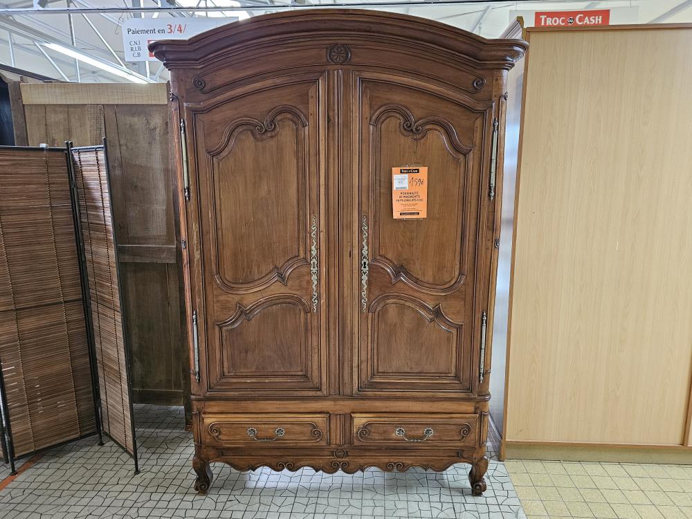 ARMOIRETTE MERISIER 2P 2T + CLE EN CAISSE