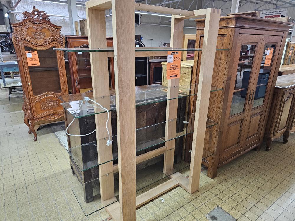 ETAGERE CHENE MASSIF ETAGERE VERRE